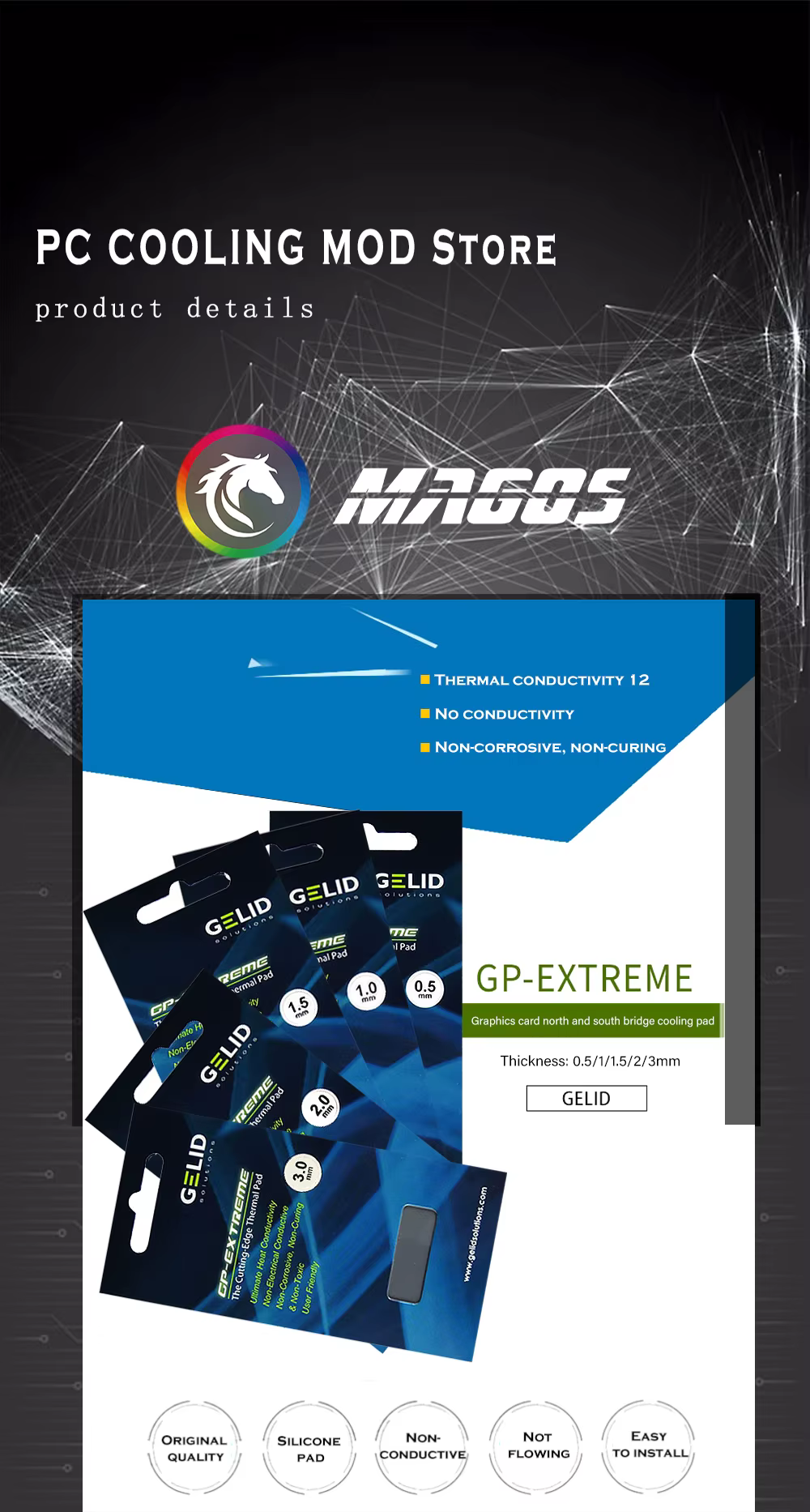 Grosores disponibles de 0,5 a 3,0 mm
