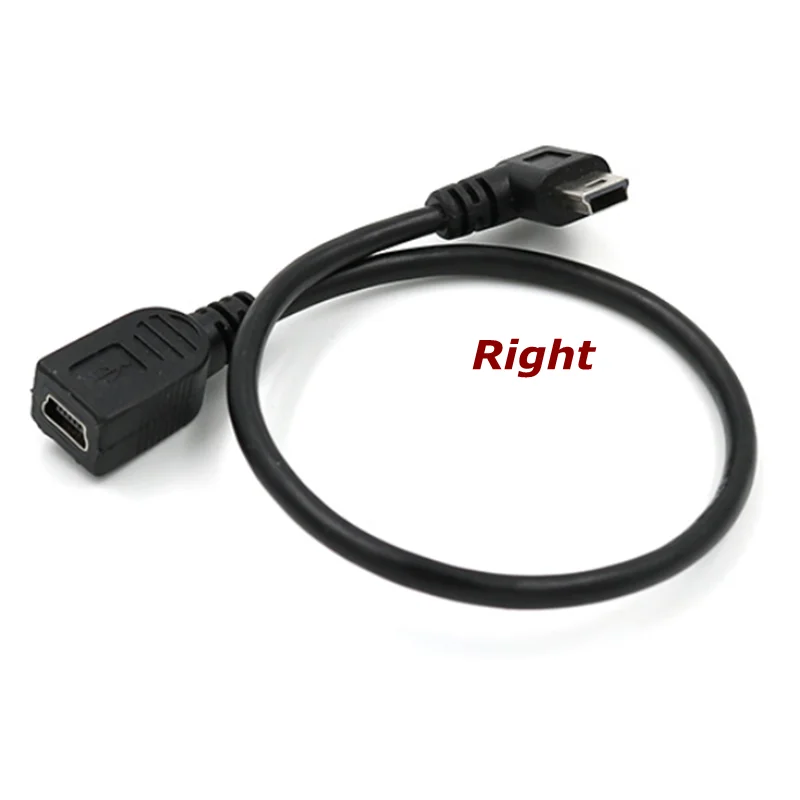 Adaptador Mini USB Hembra a Macho Ángulo Recto