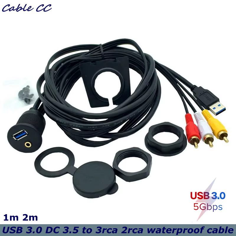 Cable USB 3.0 de Audio y Vídeo para Coche y Barco Impermeable