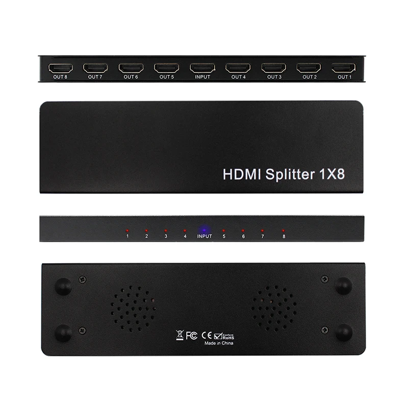 Divisor HDMI 8 puertos vista frontal