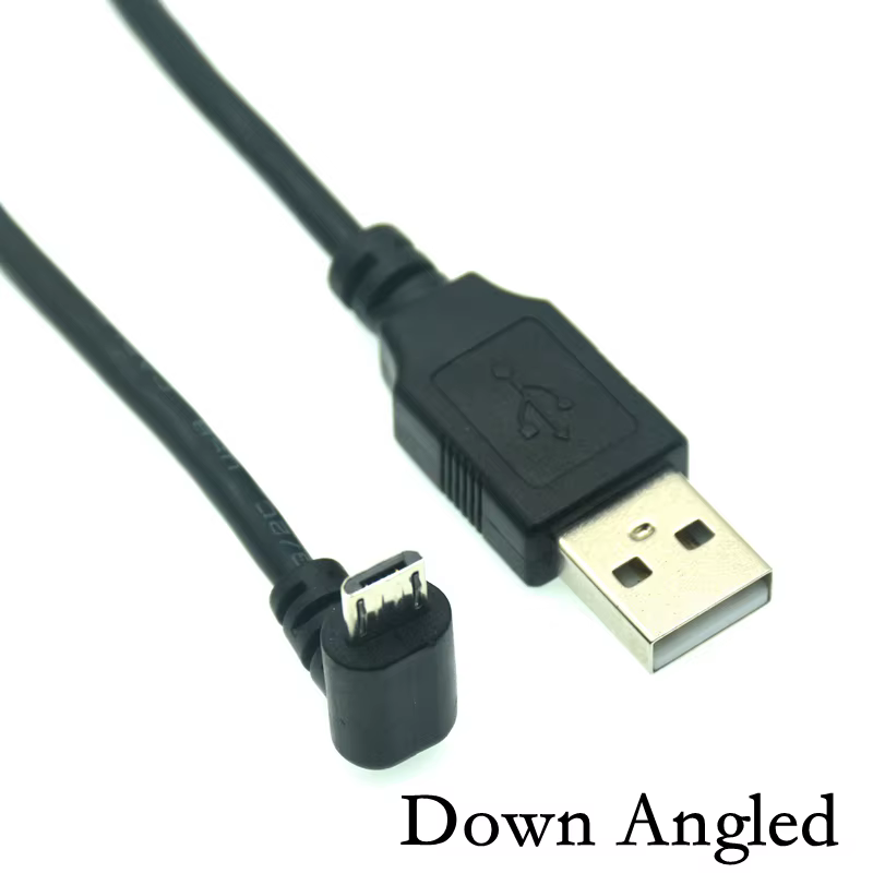 Conector Micro USB macho a macho en ángulo