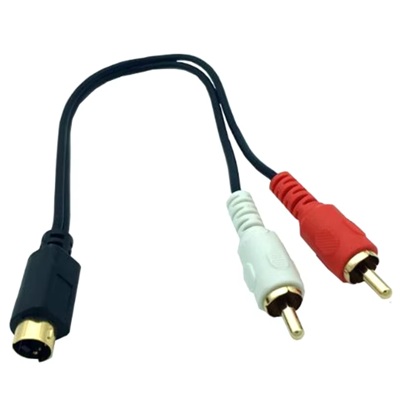 Detalle de conectores RCA chapados en oro