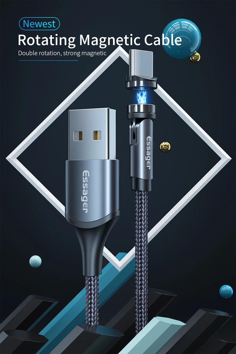 Cable magnético Essager 540 con conector USB-C