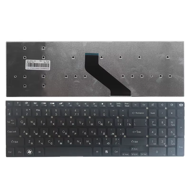 Vista trasera del teclado