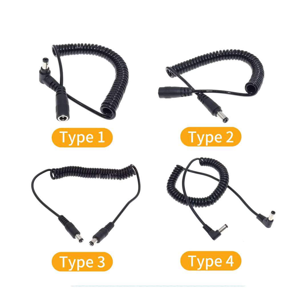 Cable de alimentación CC retráctil macho 5,5 x 2,1 mm