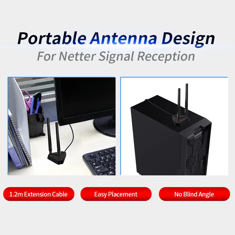 AX200 Antena Externa de Alta Ganancia 2.4/5 GHz para PCIE WiFi