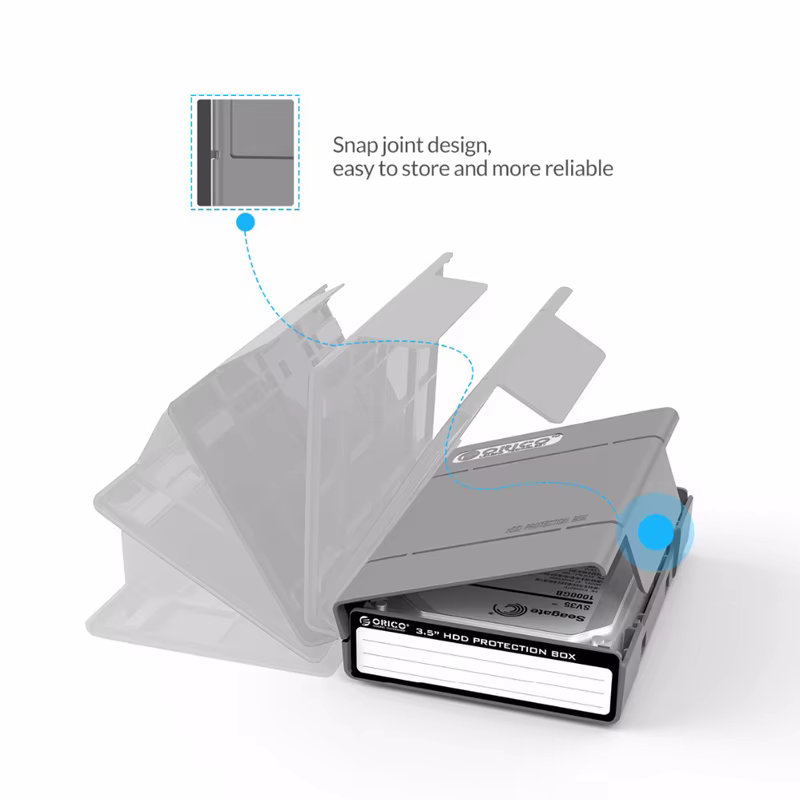 Caja ORICO HDD gris cierre