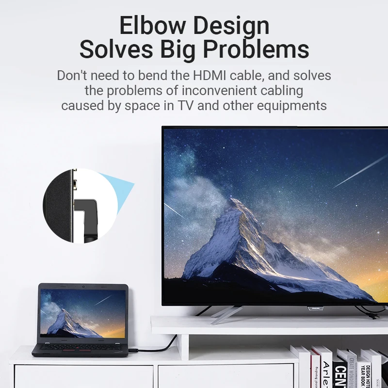 Vention Cable HDMI 2.0 4K 90° para Apple TV y PS4 - imagen 4