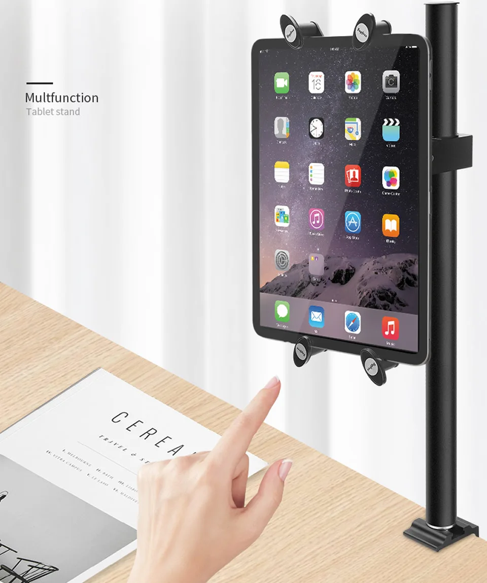 Soporte de pared para tableta visto de frente