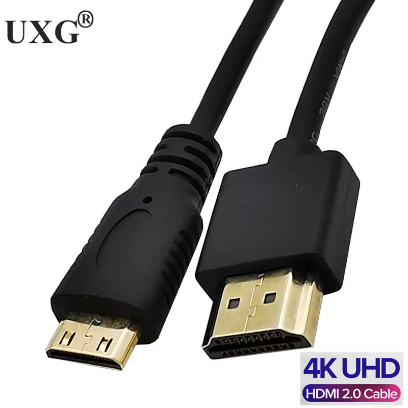 Cable Mini HDMI a HDMI en uso con cámara DSLR