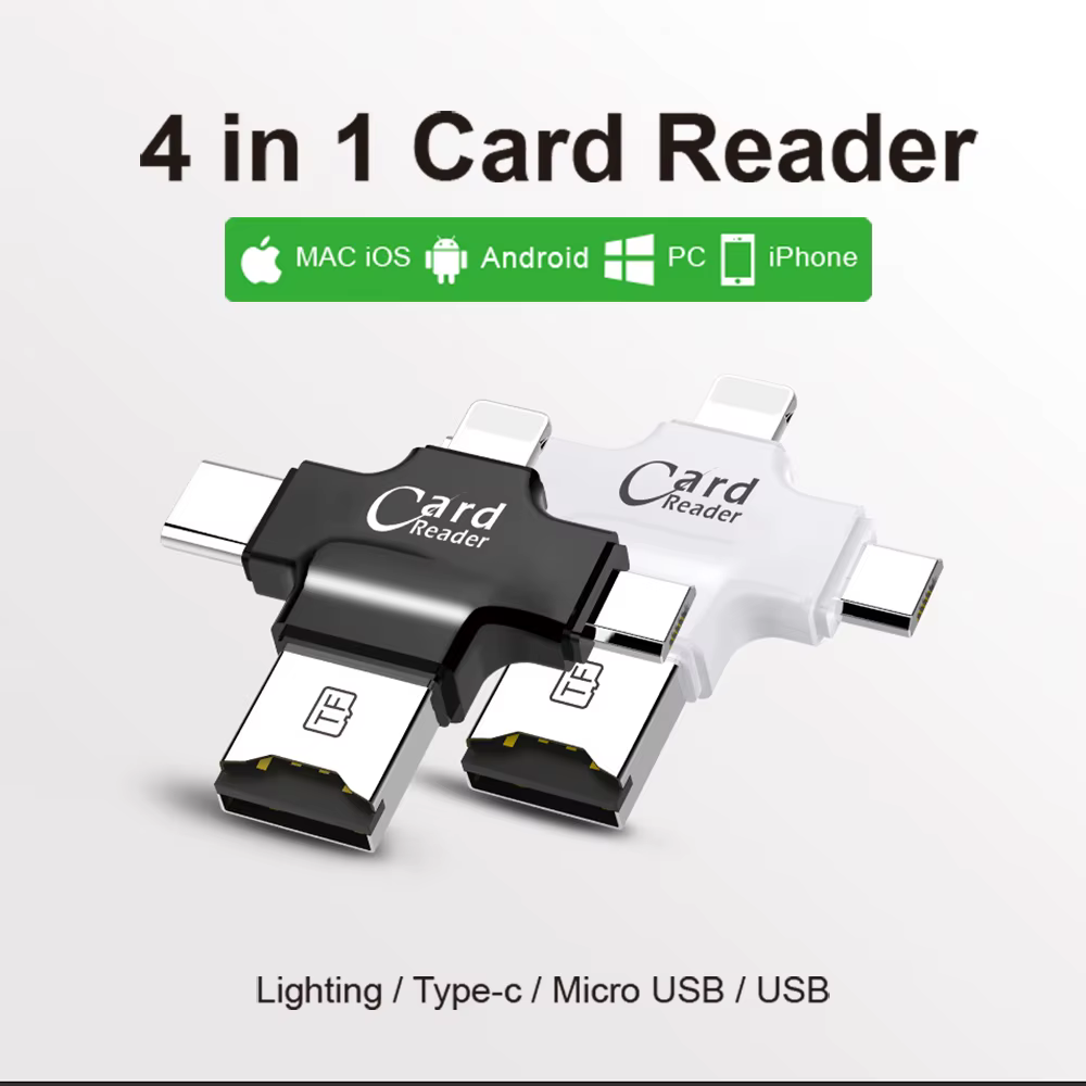 Lector de tarjetas USB‑C con conectores múltiples