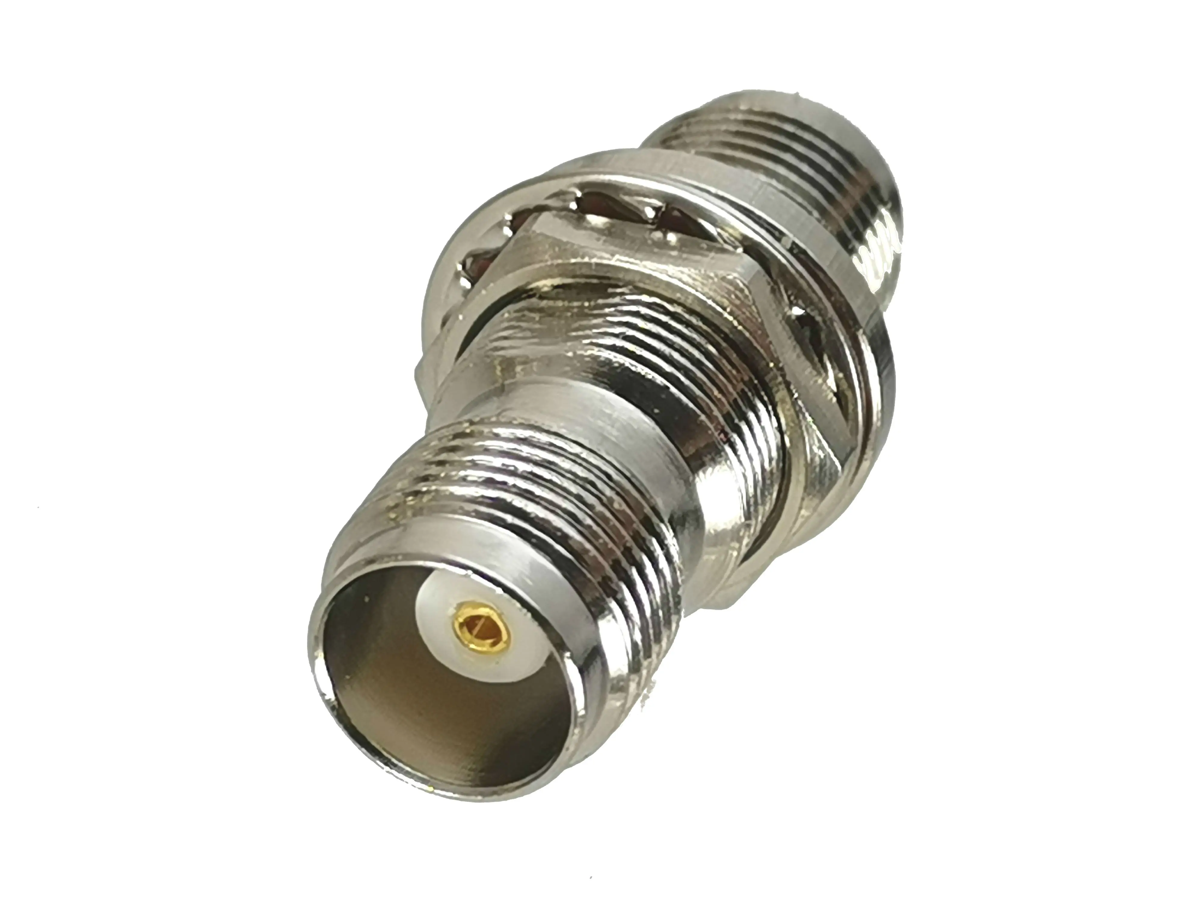 Conector TNC hembra con acabado en níquel resistente a la corrosión