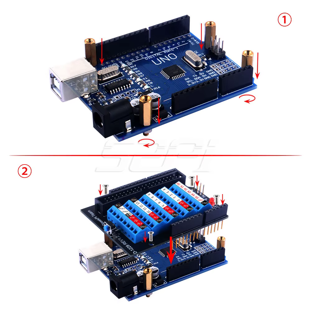 Shield Arduino UNO – Terminales de Tornillo con Cabecera ICSP - imagen 4