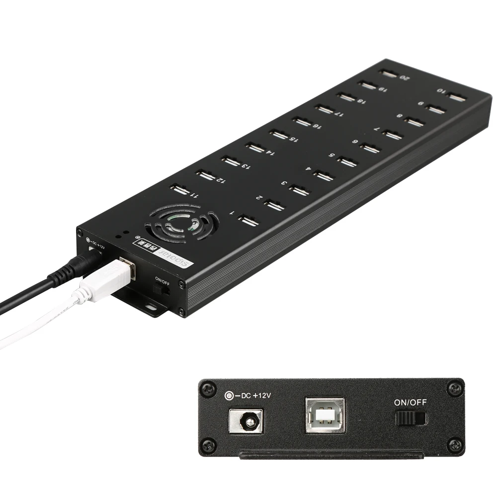 Hub USB 20 Puertos con Cargador 12V/10A – Carga y Sincronización - imagen 4
