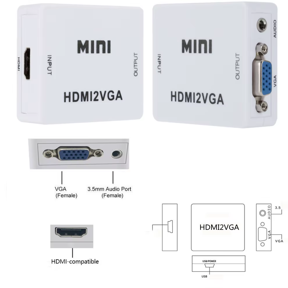 Puerto HDMI y USB de alimentación