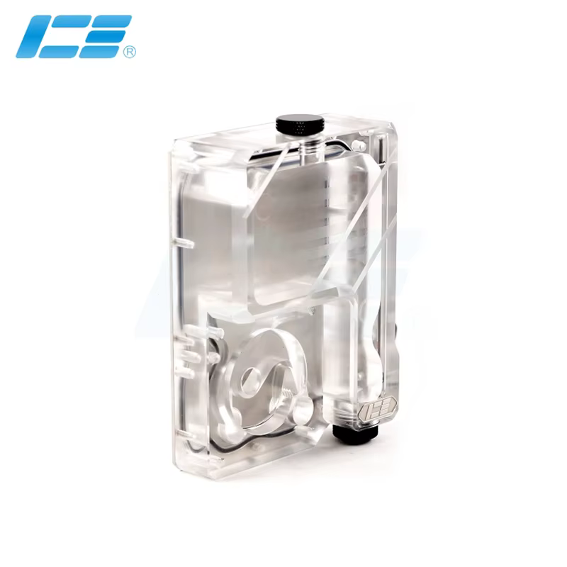 Reservorio DDC IceManCooler vista frontal con ARGB