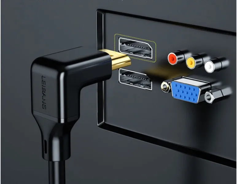 Vista frontal del cable DisplayPort 1.4