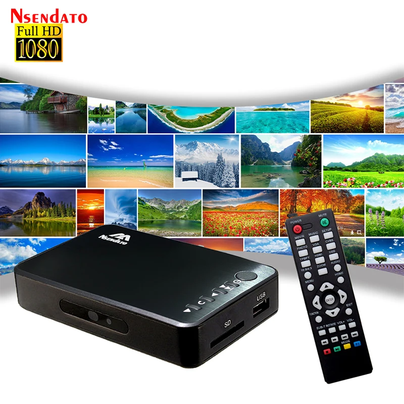 Reproductor Multimedia 1080p Full HD HDMI VGA USB Ranura SD