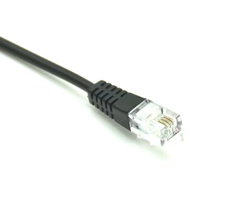 Vista del conector RJ9 macho