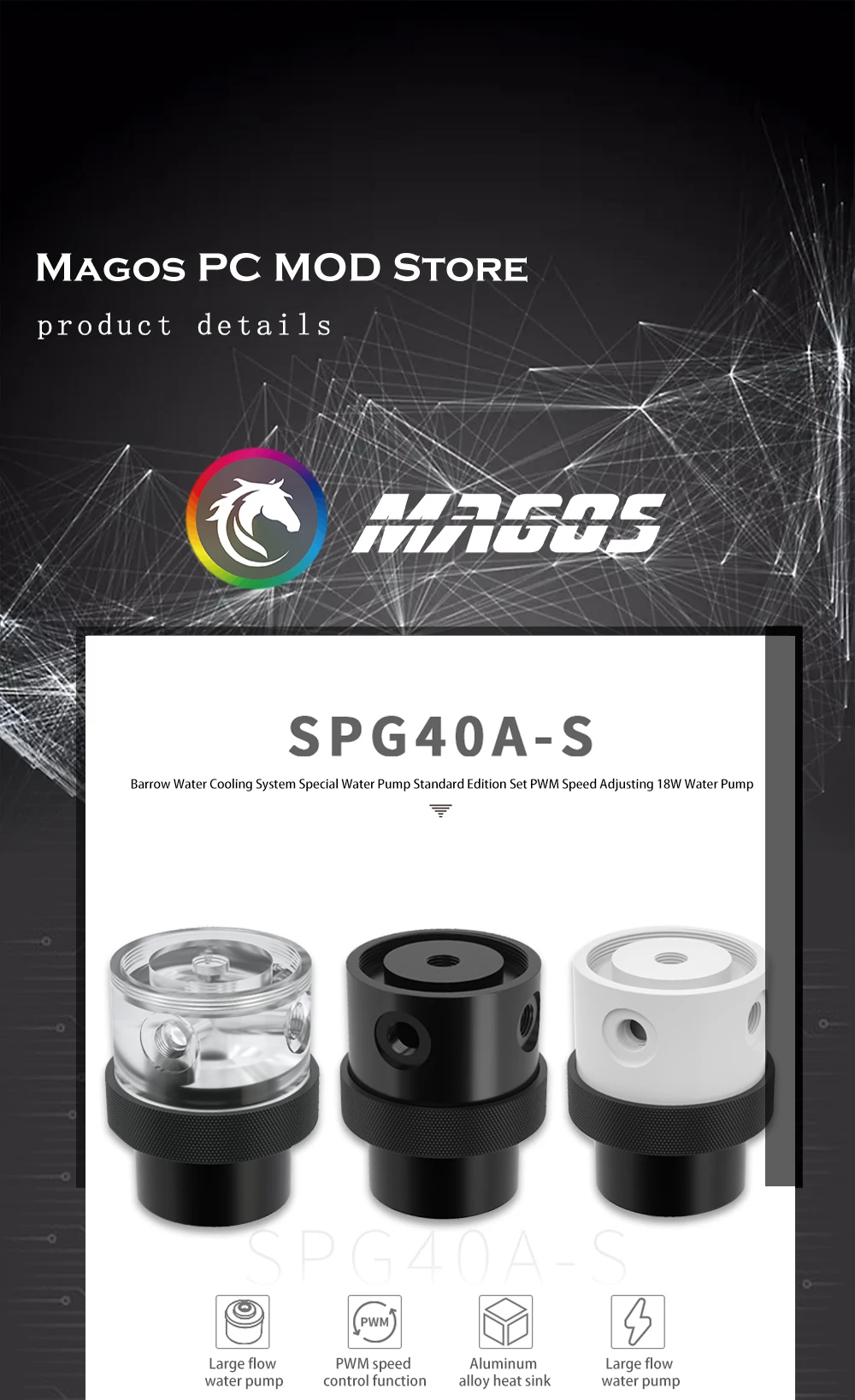 Vista frontal de la bomba y depósito