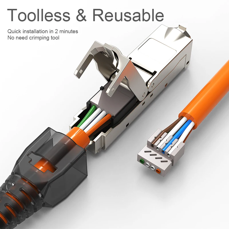 Cable LAN RJ45 Cat5e/6A/7 - Extensor de red sin herramientas - imagen 3