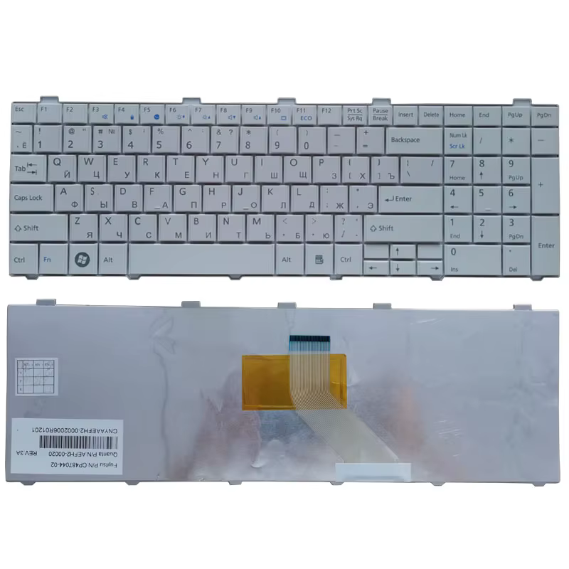 Teclado negro para Fujitsu Lifebook vista del teclado completo