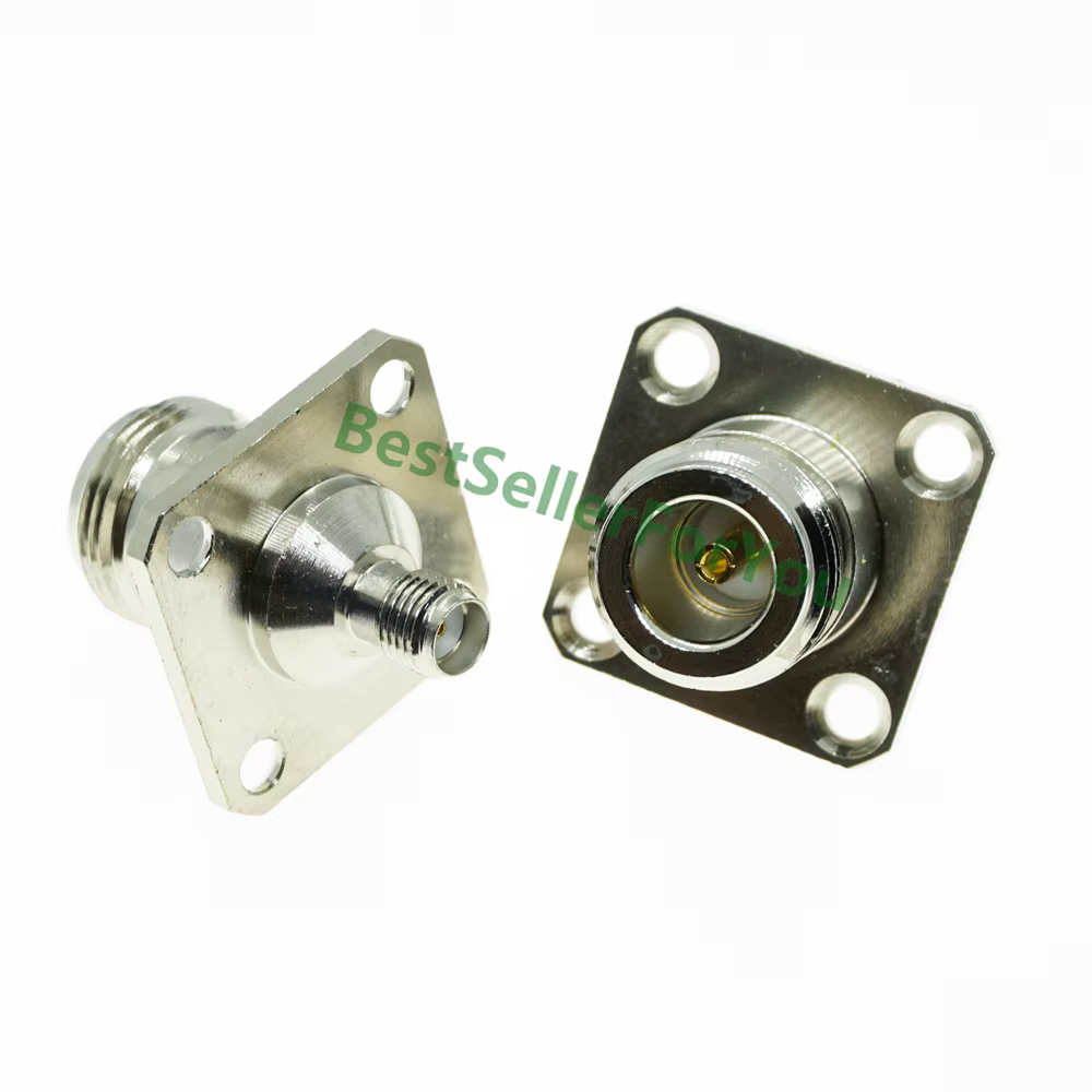 Conector hembra N a hembra SMA montado en panel