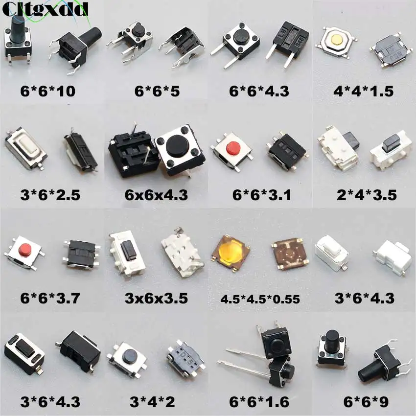 Micropulsadores táctiles SMD DIP varios tamaños