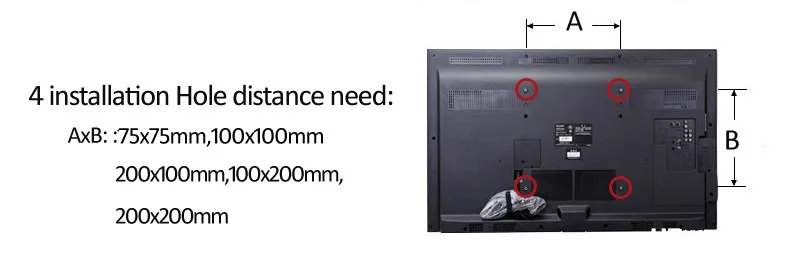 Vista frontal del soporte instalado