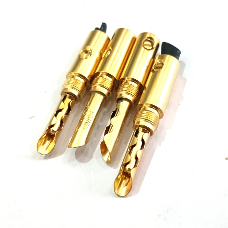 Enchufes Banana Oro 5mm - Conector Audio HIFI para Altavoces