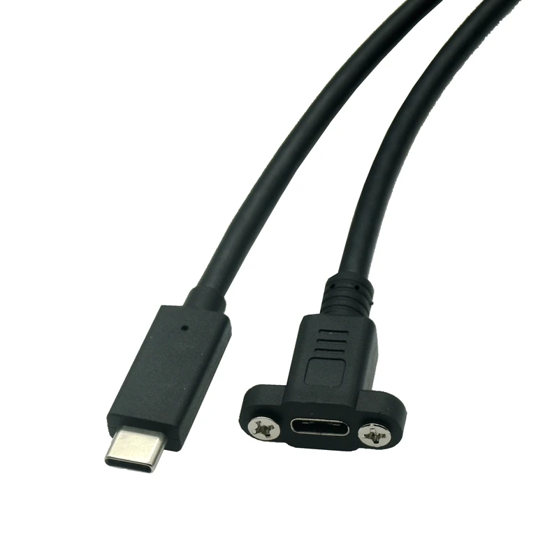 Cable Extensión USB 3.1 Tipo C Macho-Hembra 10Gbps con Soporte Panel - imagen 2
