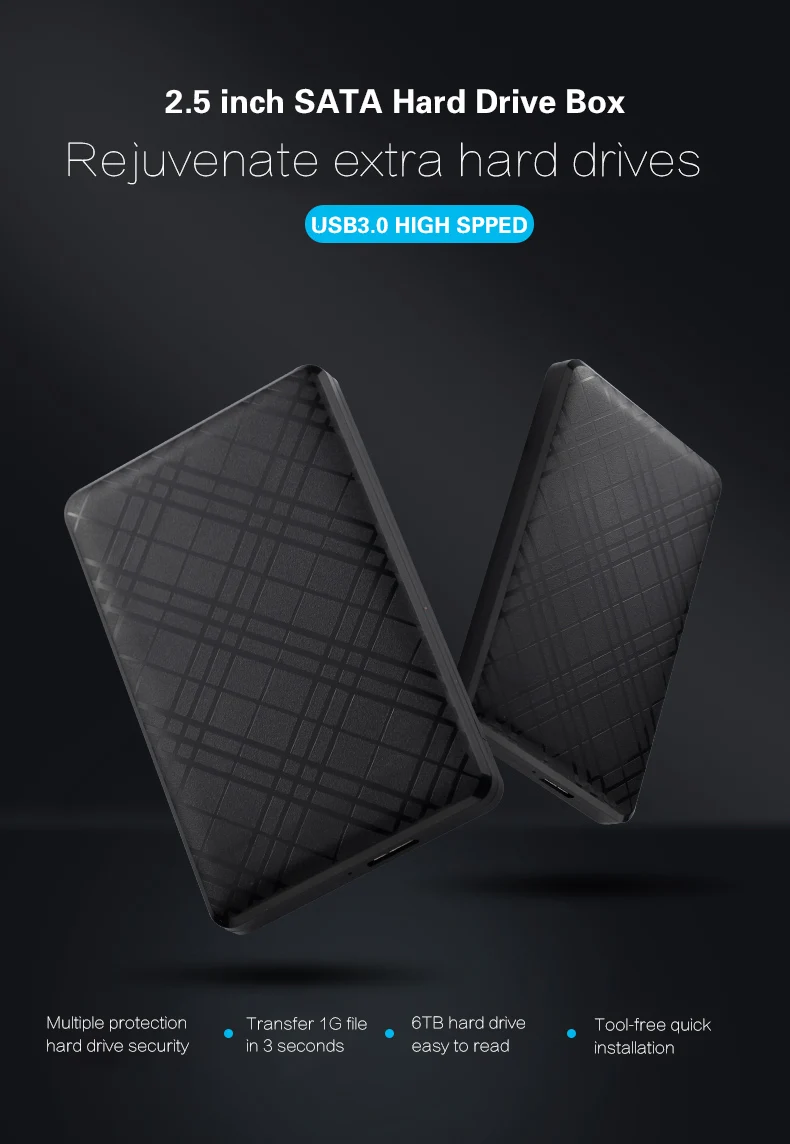 Case externo USB 3.0 para disco duro de 2,5 pulgadas