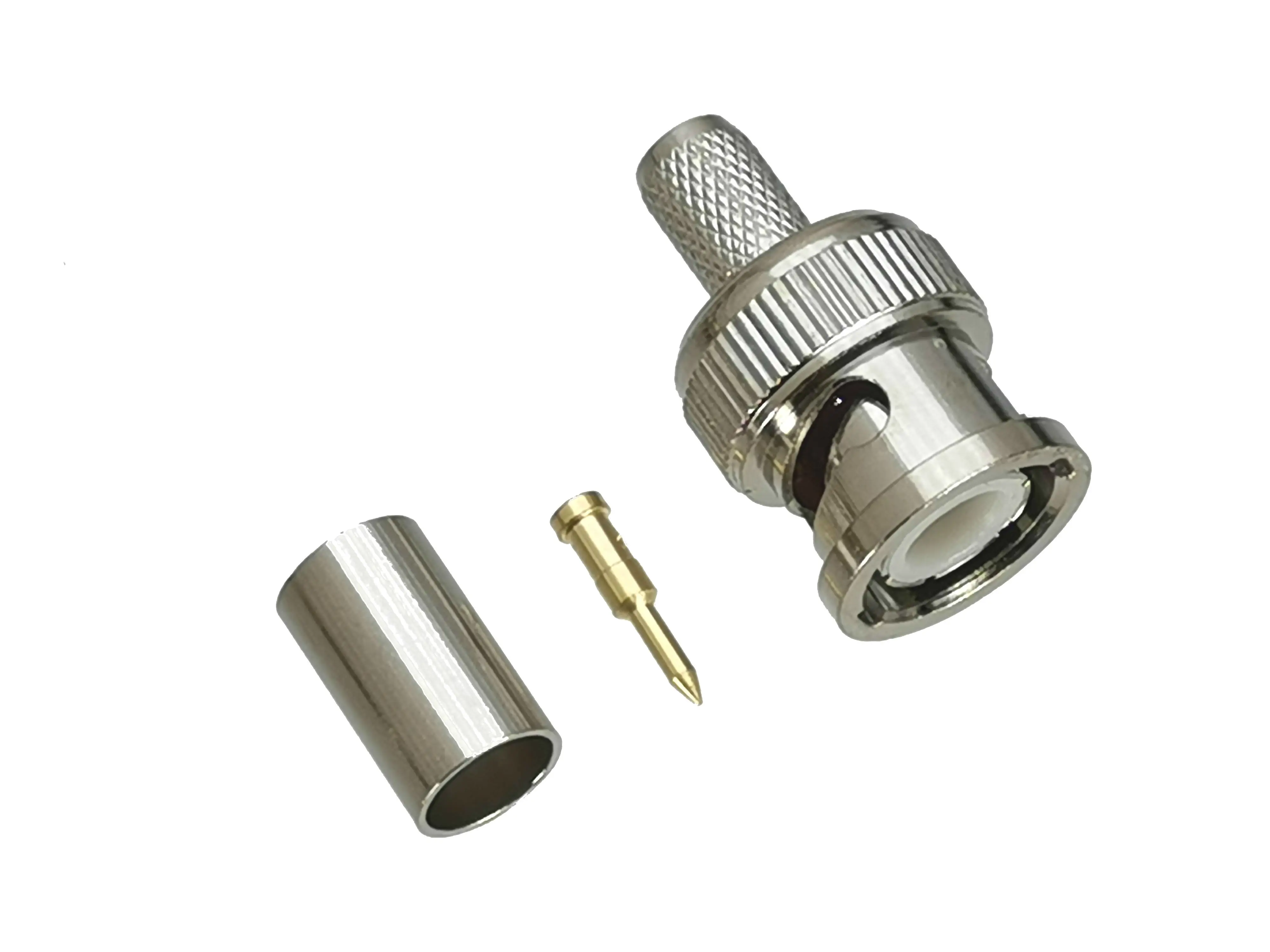 Vista frontal del conector BNC macho