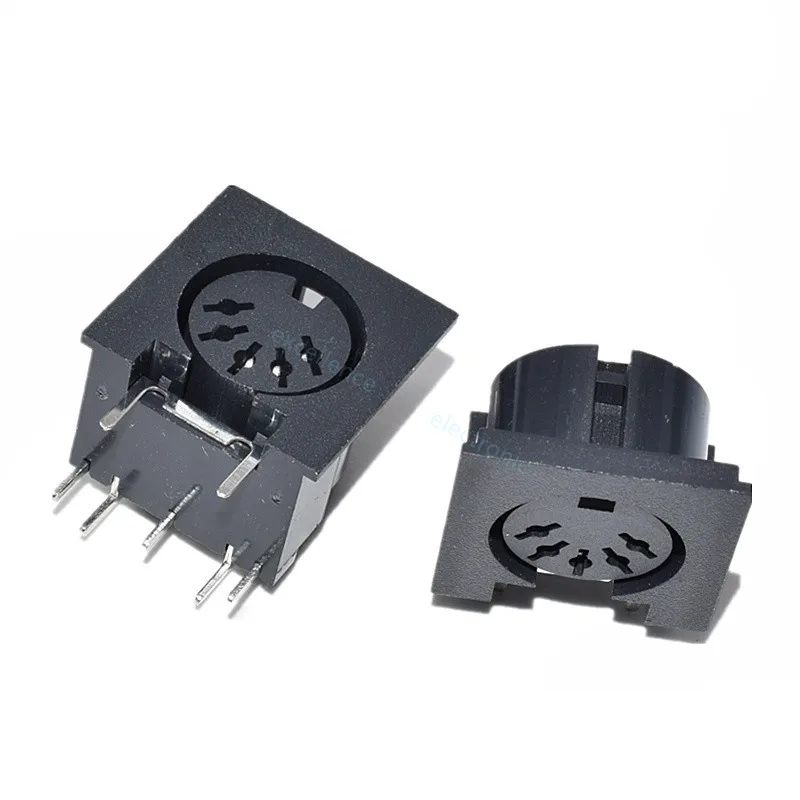 Conector hembra DIN para PCB, vista lateral