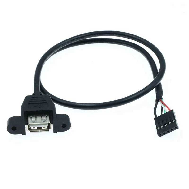 Conector USB 2.0 Tipo A Hembra Montaje Panel - Cable DuPont 5 Pines - imagen 2