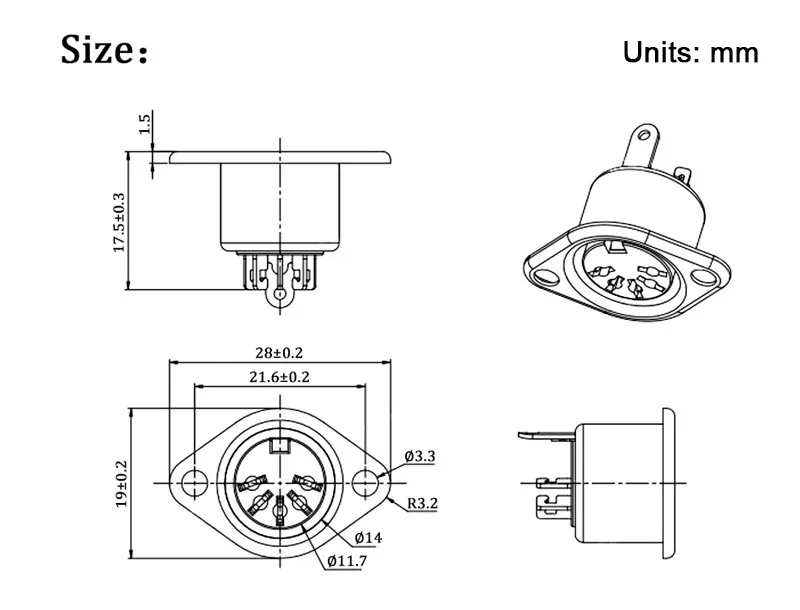 Conectores de diversas configuraciones de pines