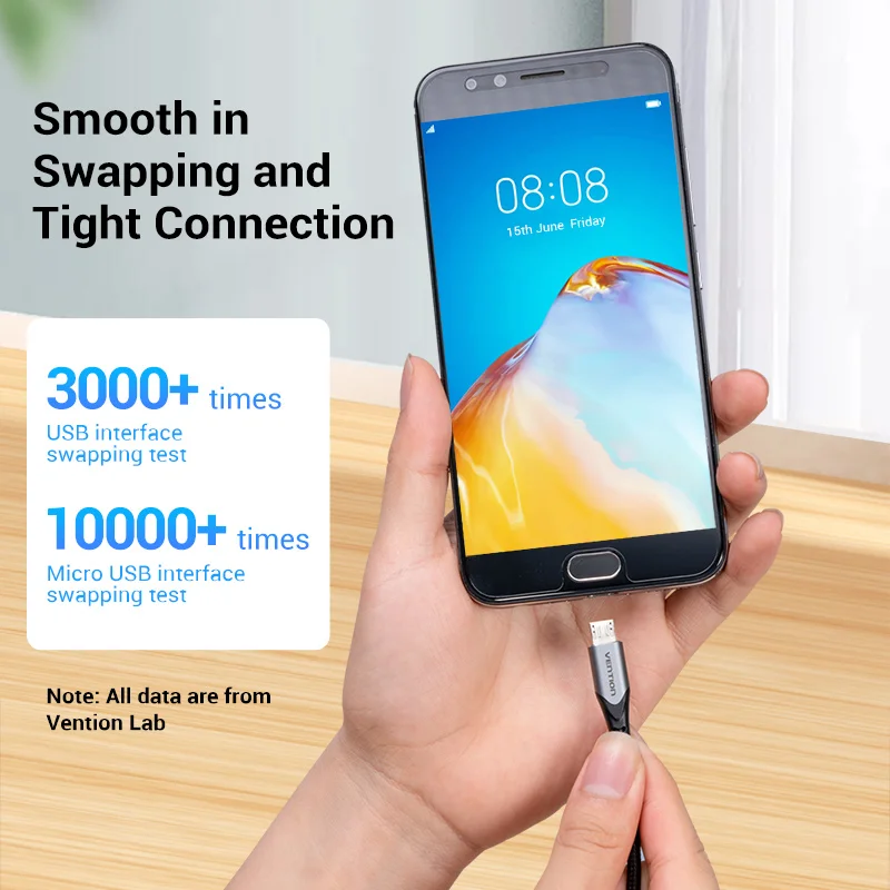Vention Cable USB-C Nailon 3A Carga Rápida Android - imagen 2