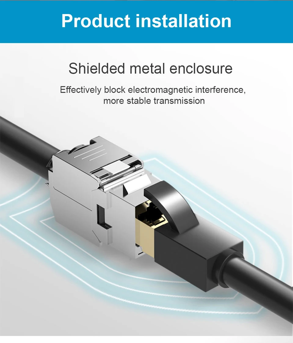 Conector Keystone blindado instalado