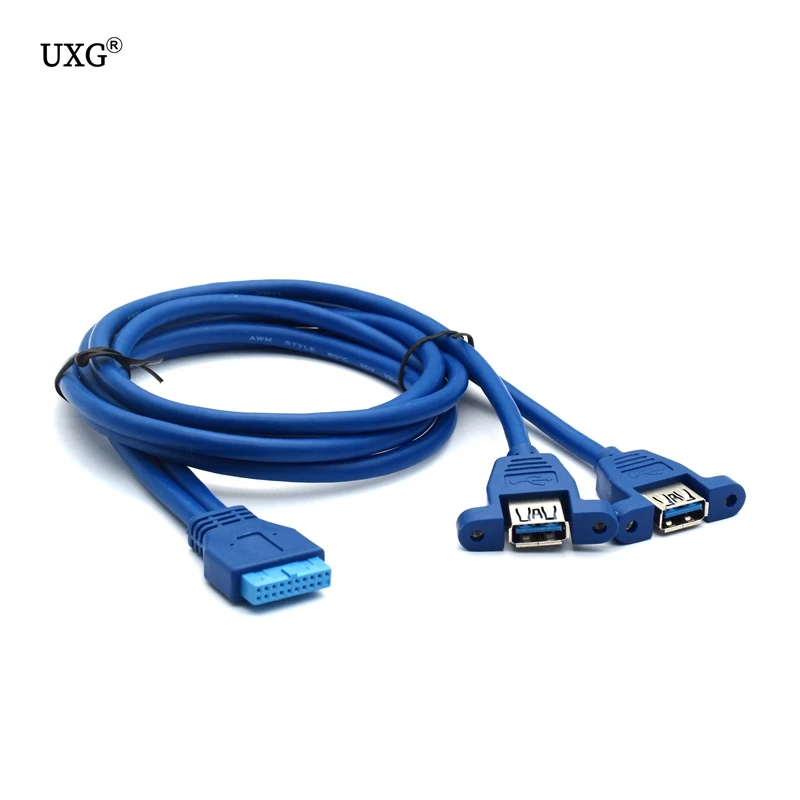 Cable USB 3.0 dual con extremos de montaje y conexión a placa base
