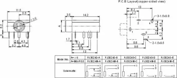 Conector PJ-324 vista frontal