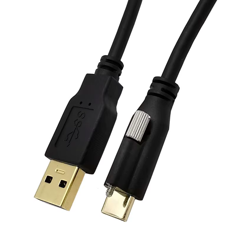 Cable USB negro vista lateral