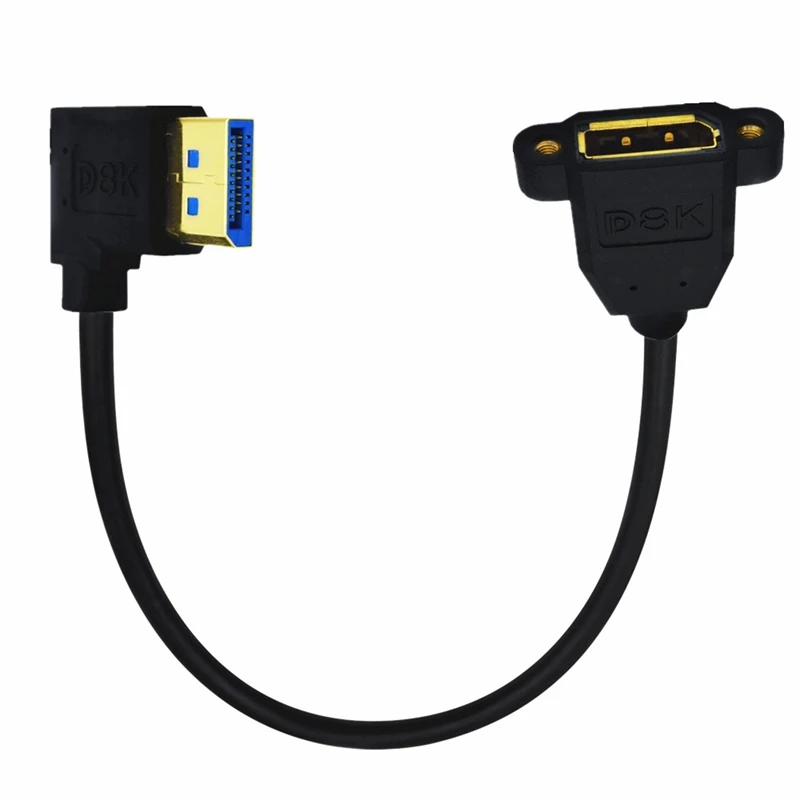 Cable DisplayPort 1.4 8K 60Hz Macho-Hembra 90° Panel - imagen 2