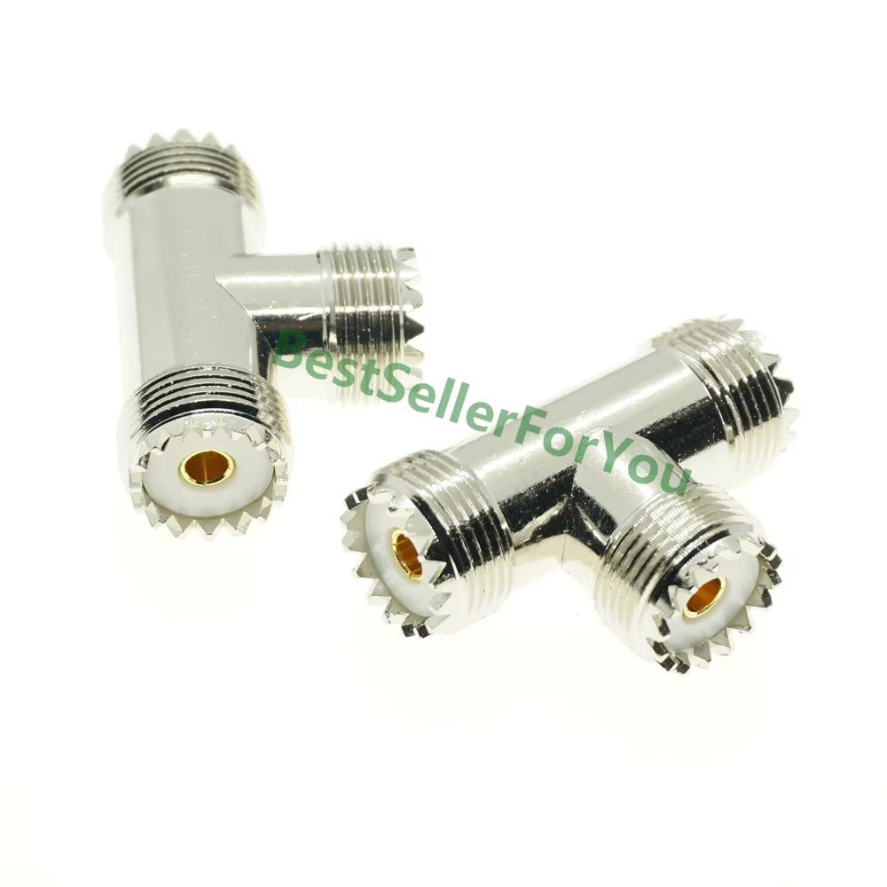 Conector UHF tipo T de 3 vías