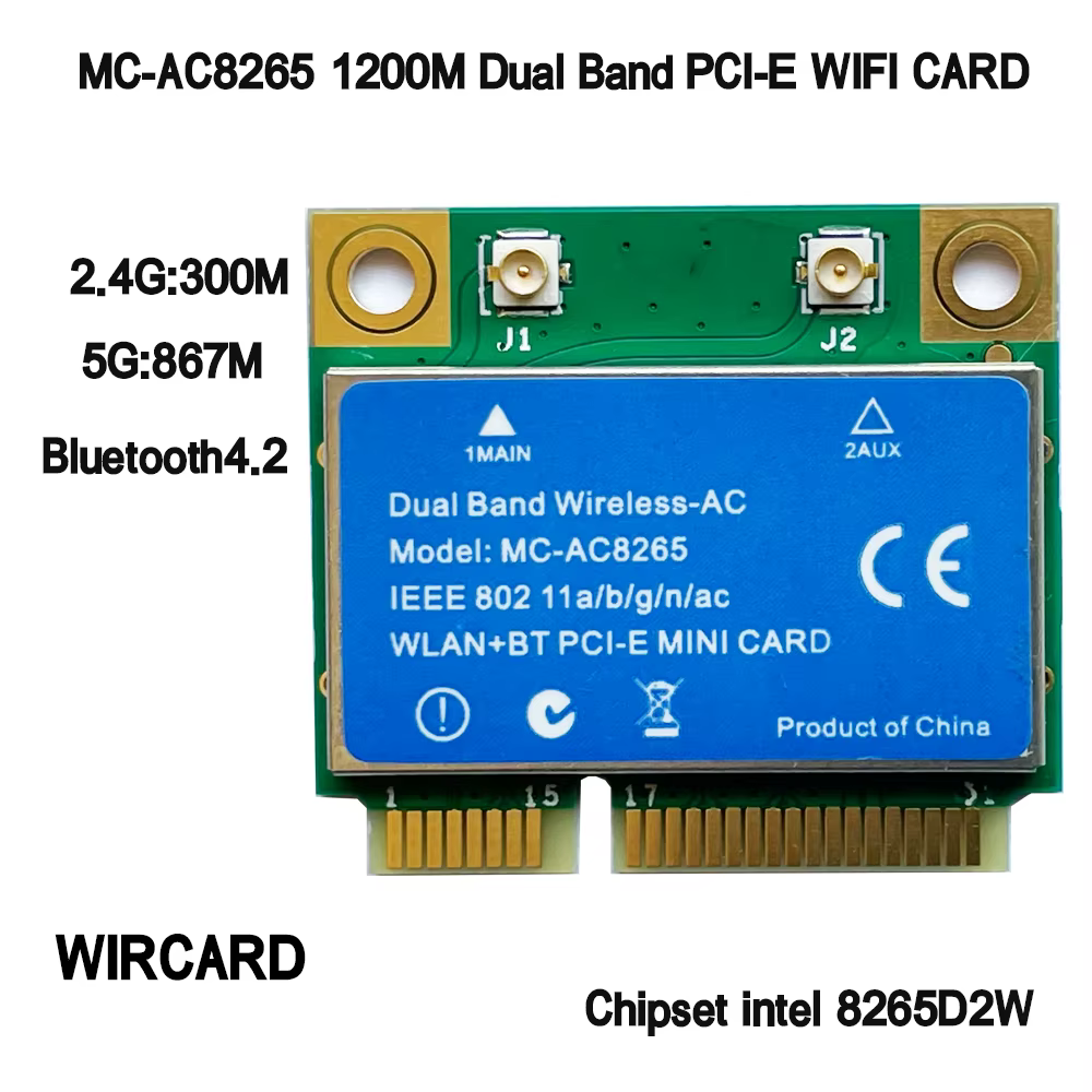 Tarjeta WIFI MC-AC8265 vista frontal