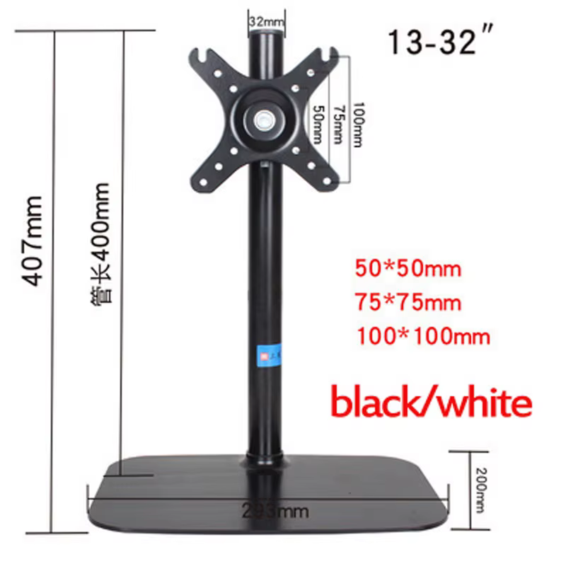 Soporte Monitor Escritorio Simple Base Grande Blanco - imagen 5