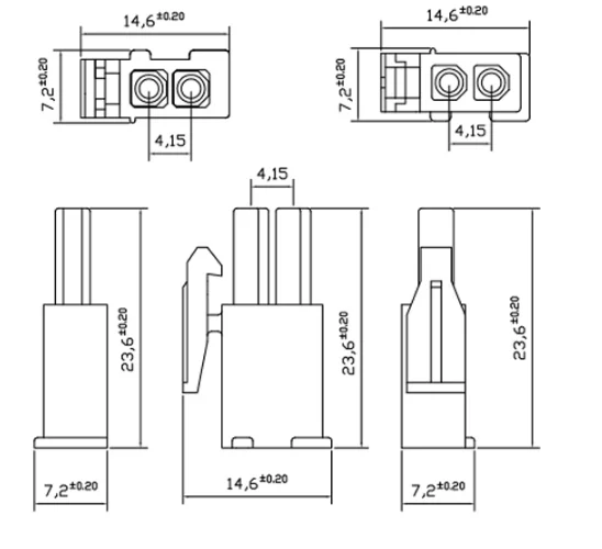 Kit completo de conectores FL4.14 en diferentes configuraciones de pines