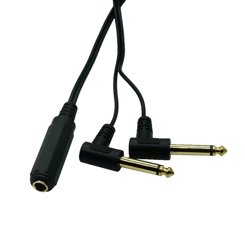 Cable divisor de audio 25CM en ángulo recto