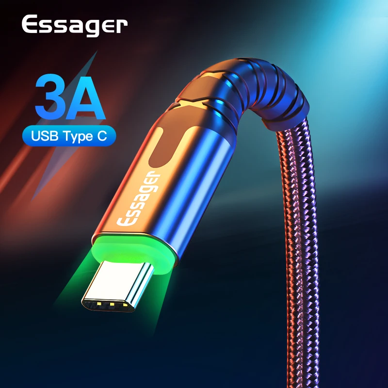 Cable USB-C LED 3.0 Carga Rápida Essager – Móviles y Tablets - imagen 2