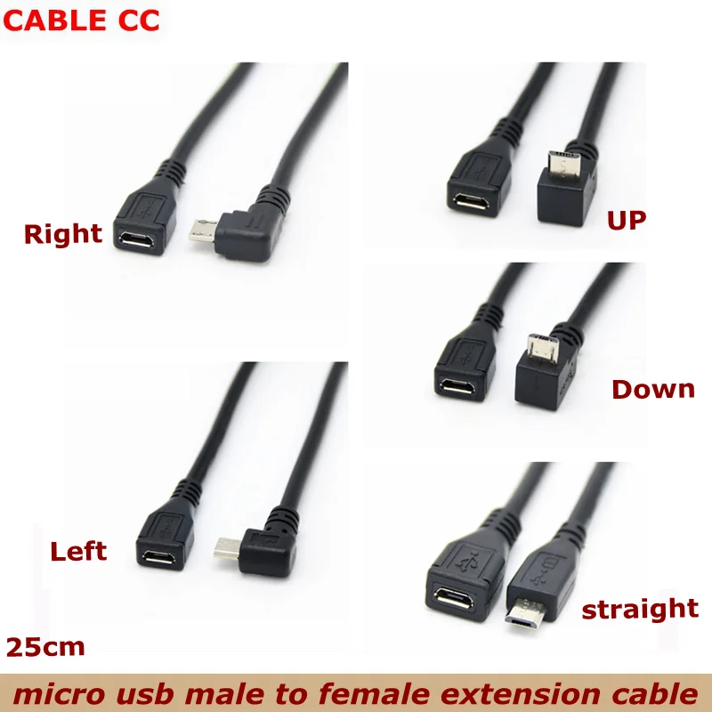 Adaptador Micro USB Hembra 90° Izquierdo/Derecho – Conector Angular