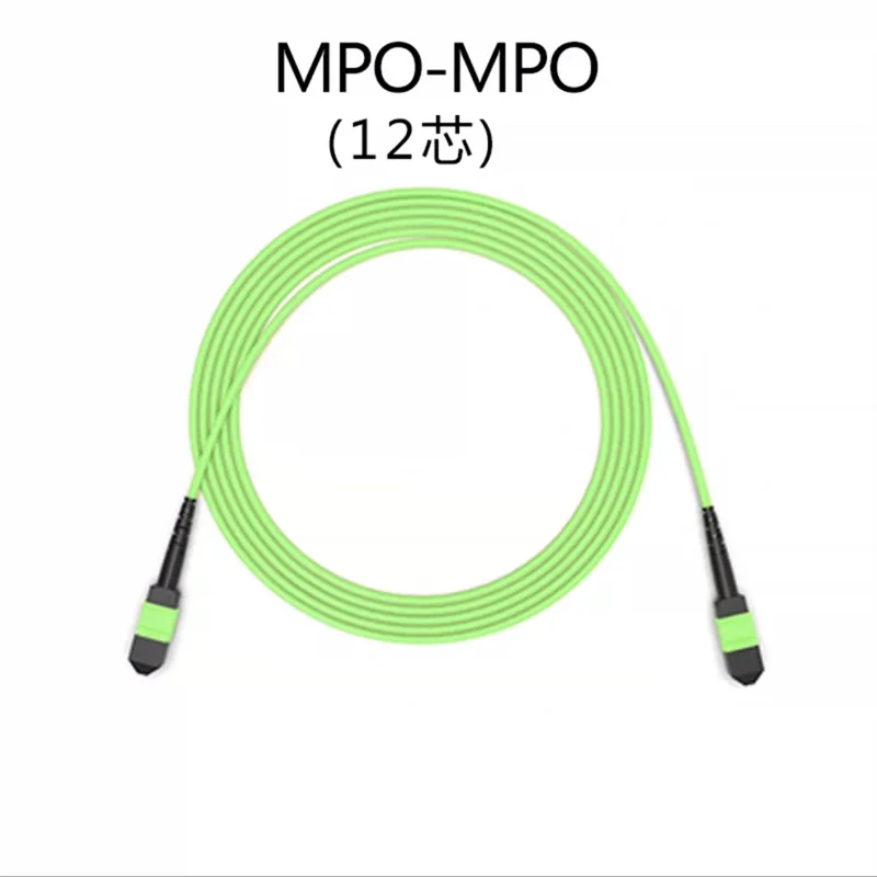 Vista lateral del cable de fibra óptica MPO OM5 24 núcleos
